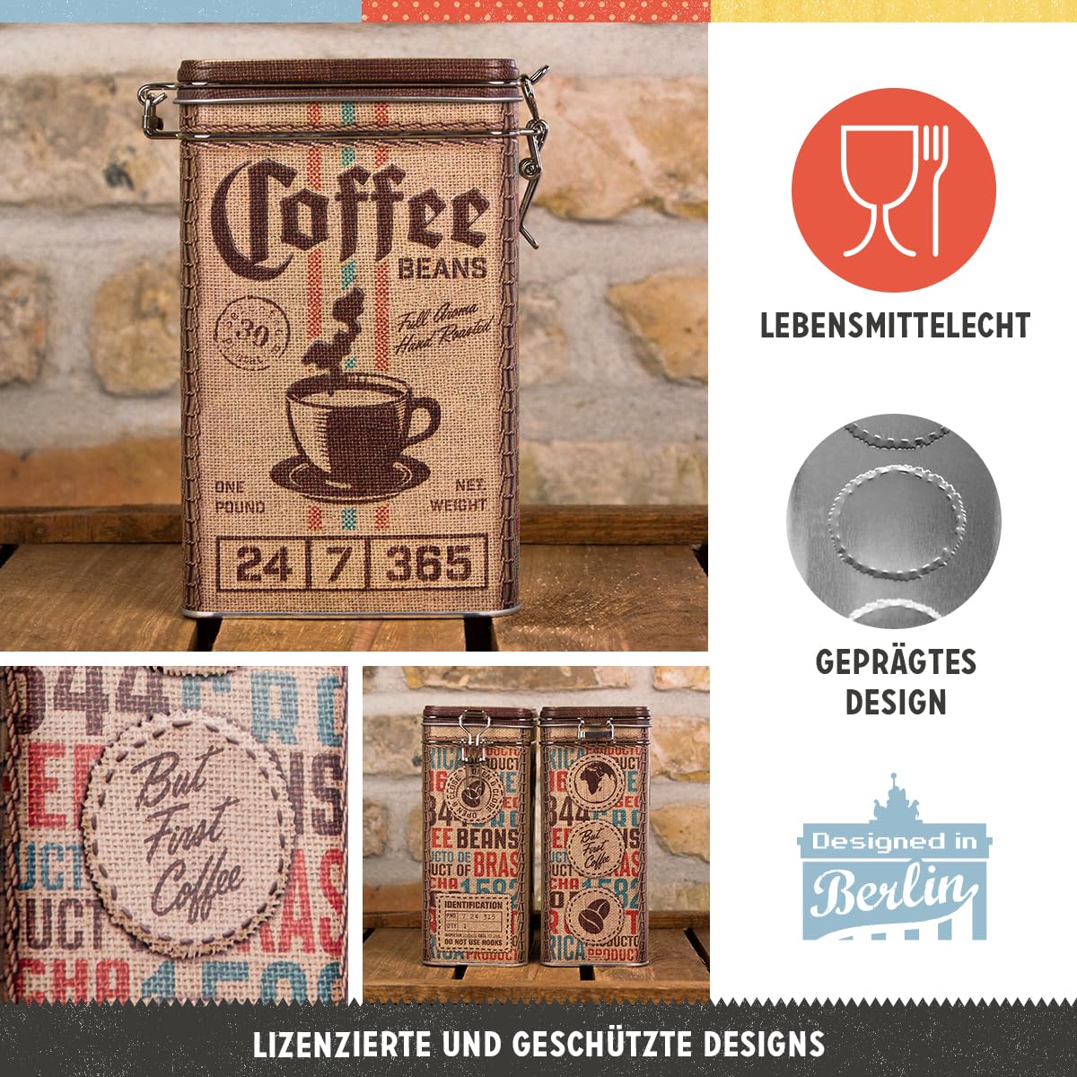 Amazon.com: Nostalgic-Art Retro coffee tin box, 44 oz